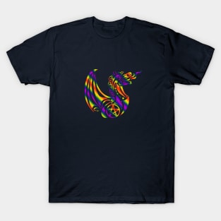 Pentacle Dragon 2- Rainbow T-Shirt